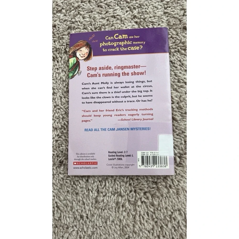 Cam Jansen‎ The Mystery Of The Circus Clown By David A. Adler, Paperback Book